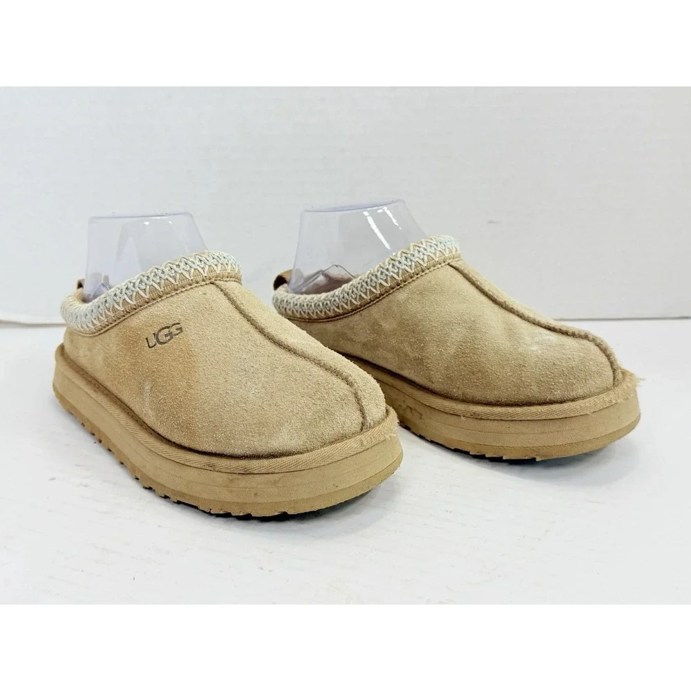 UGG‎ Tazz Platform Slippers Mustard Seed Suede Youth US 4 Kids 1143774K